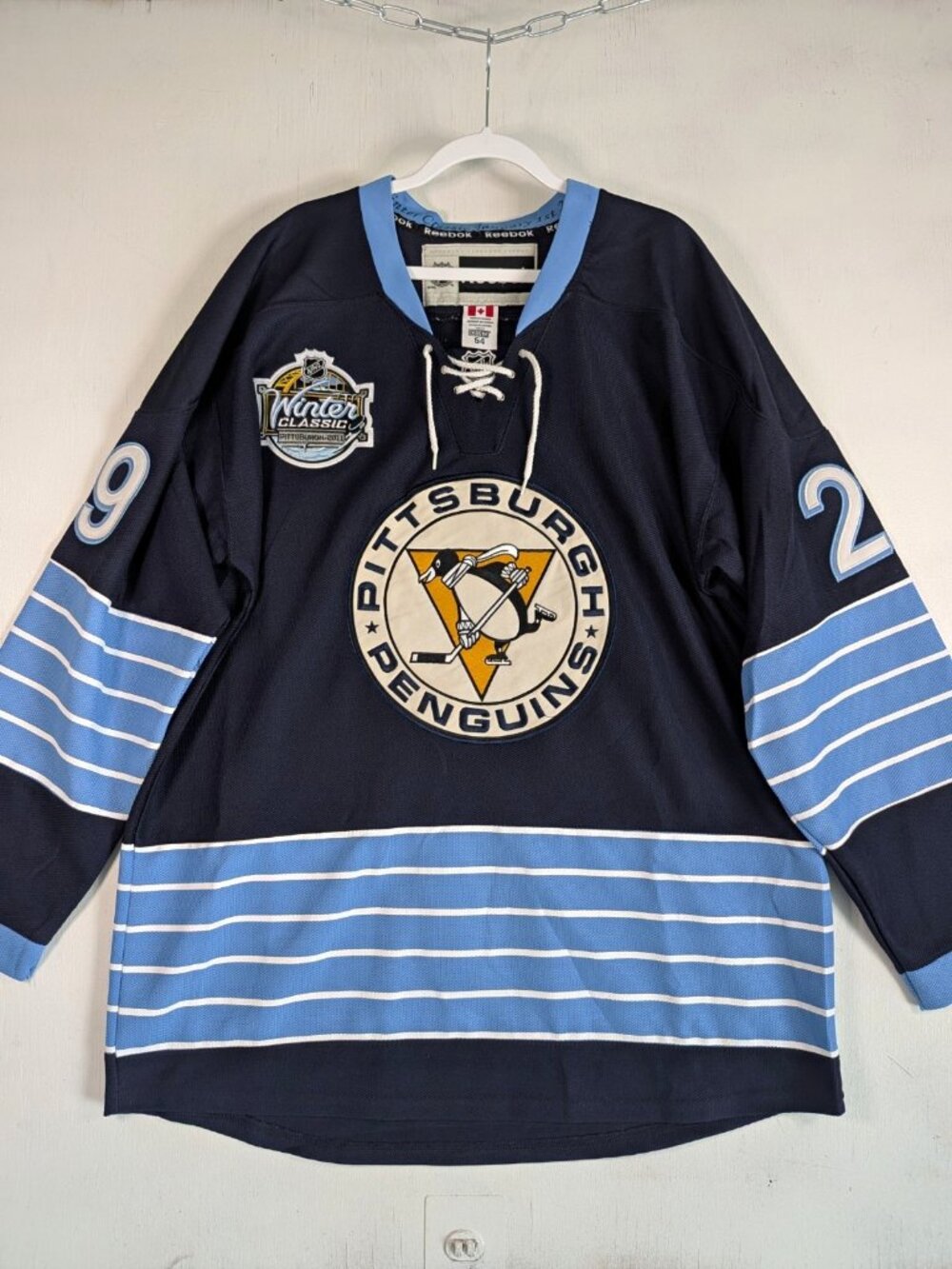 Pittsburgh Penguins Fleury #29 2011 Winter Classic Reebok Authentic Jersey 54